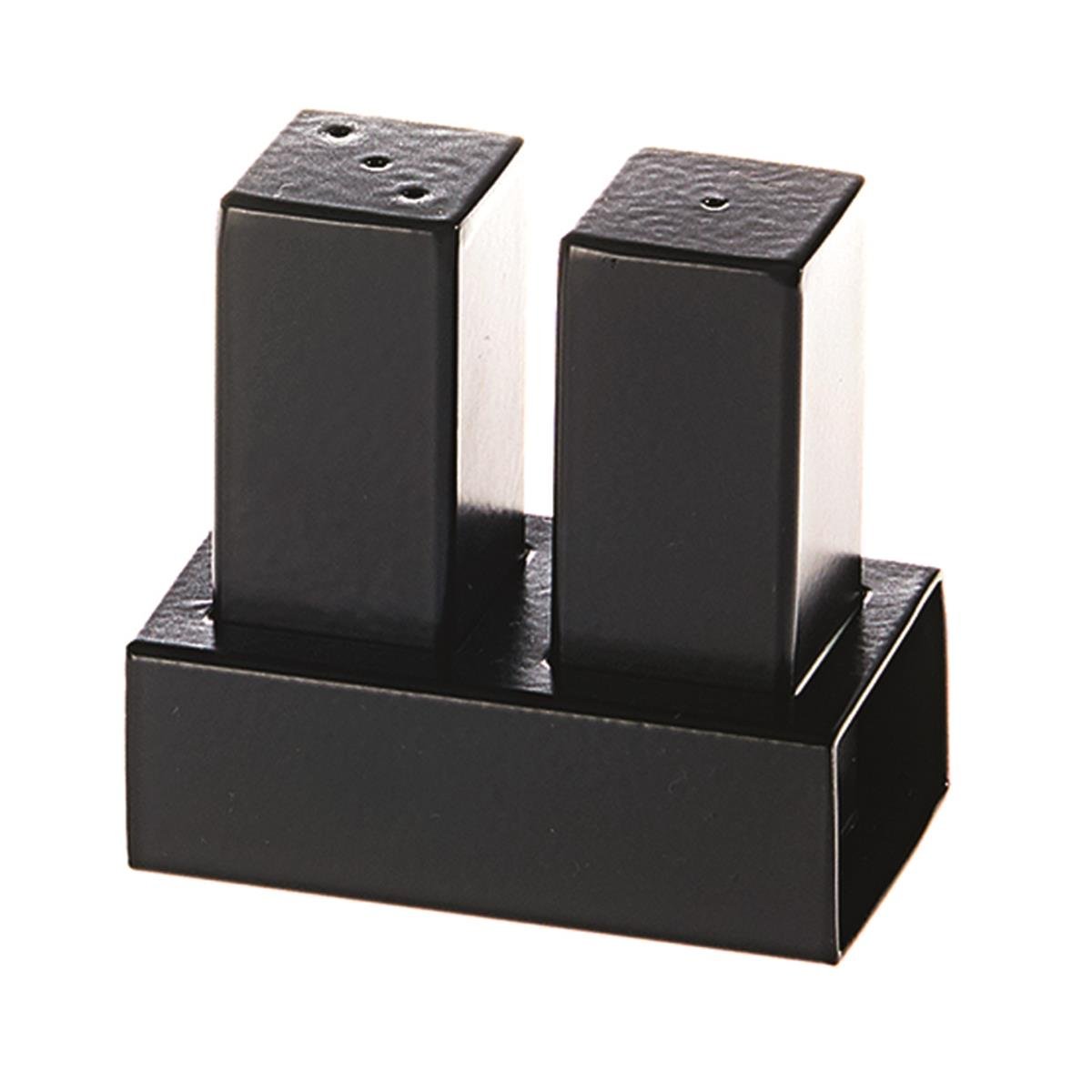 Biradlı Grv-106-Siyah İkili Kare Tuzluk Takımı SiyahBiradlıBR.GRV-106-SİYAH