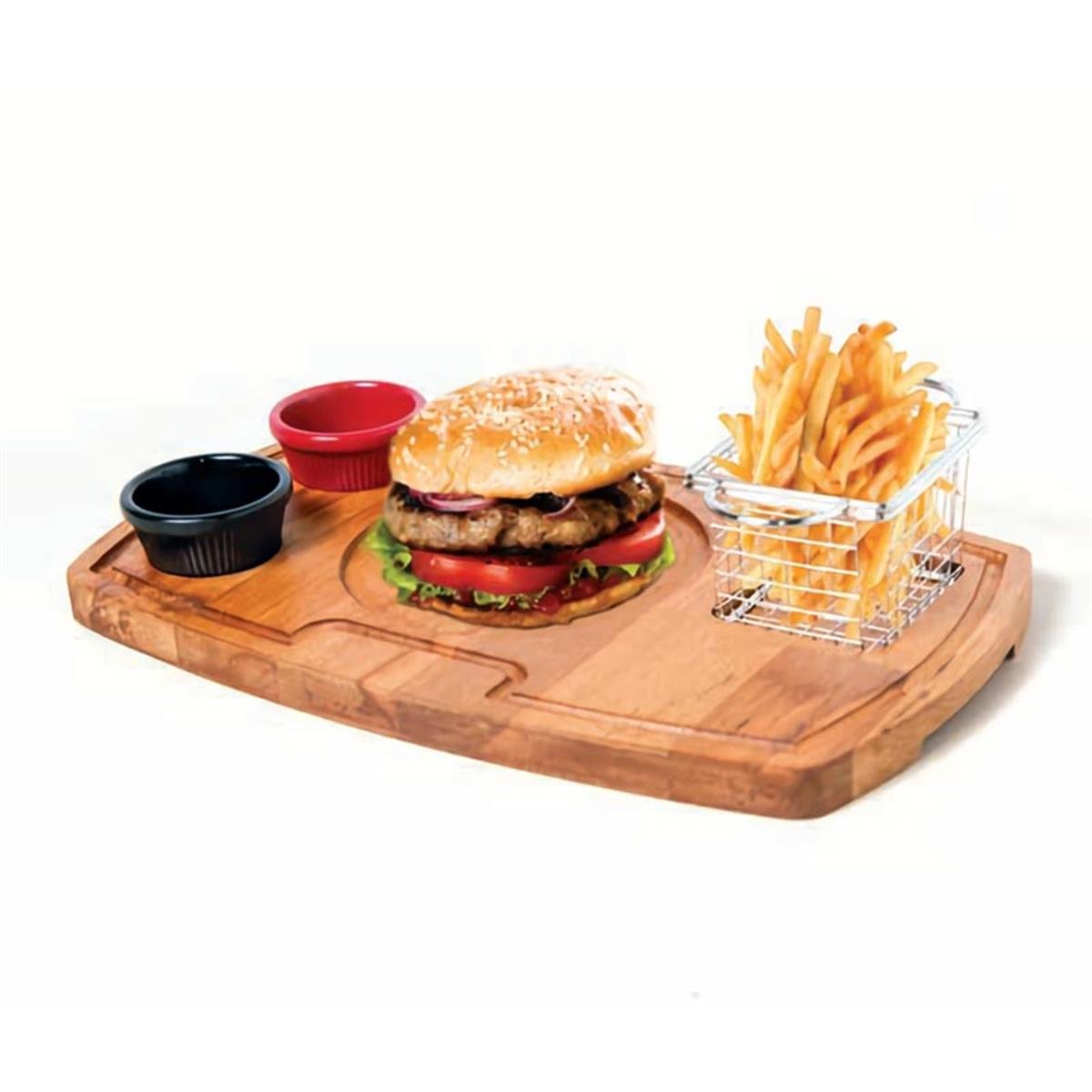 Biradlı Grv-1804 Burger Servis Sunum Seti 38X22,5X2 Cm BiradlıBR.GRV-1804