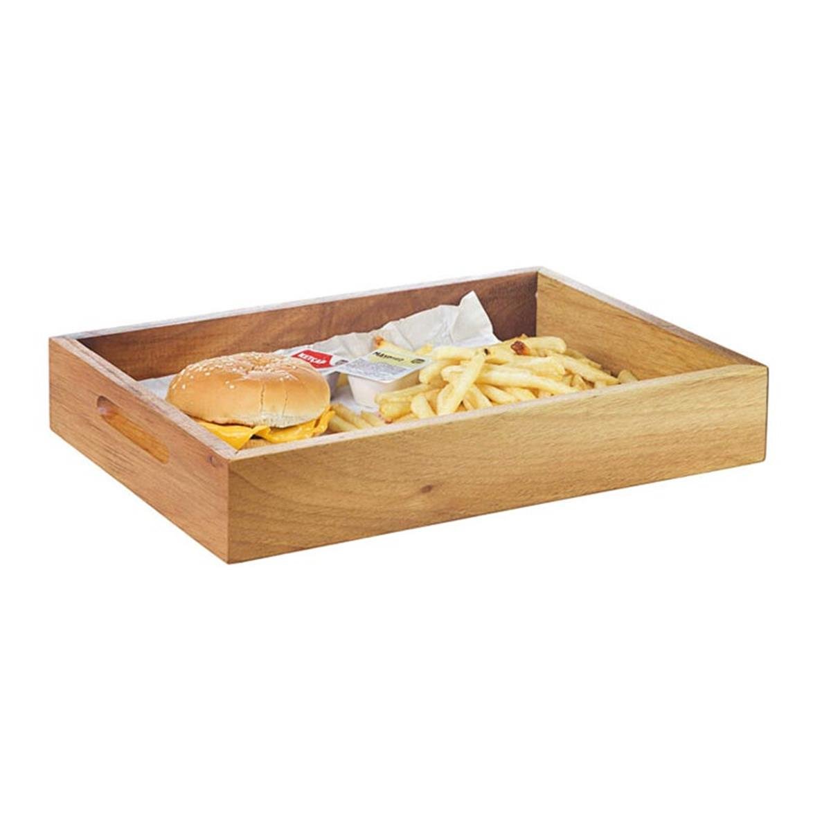 Biradlı Grv-1885 Ceviz Hamburger Sunum Kasası 33x23x5,5CmBiradlıBR.GRV-1885