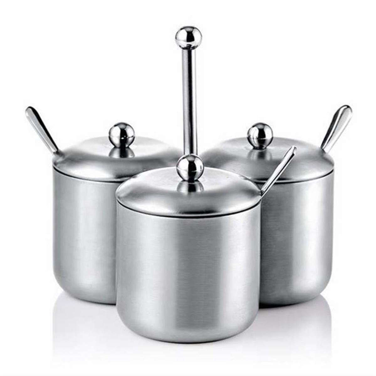 Biradlı Grv-20 3 Lü Baharatlık Takımı Mat-Parlak BiradlıBR.GRV-20