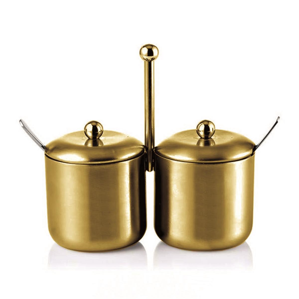 Biradlı Grv-21-Altın 2 Li Baharatlık Takımı Altın BiradlıBR.GRV-21-ALTIN