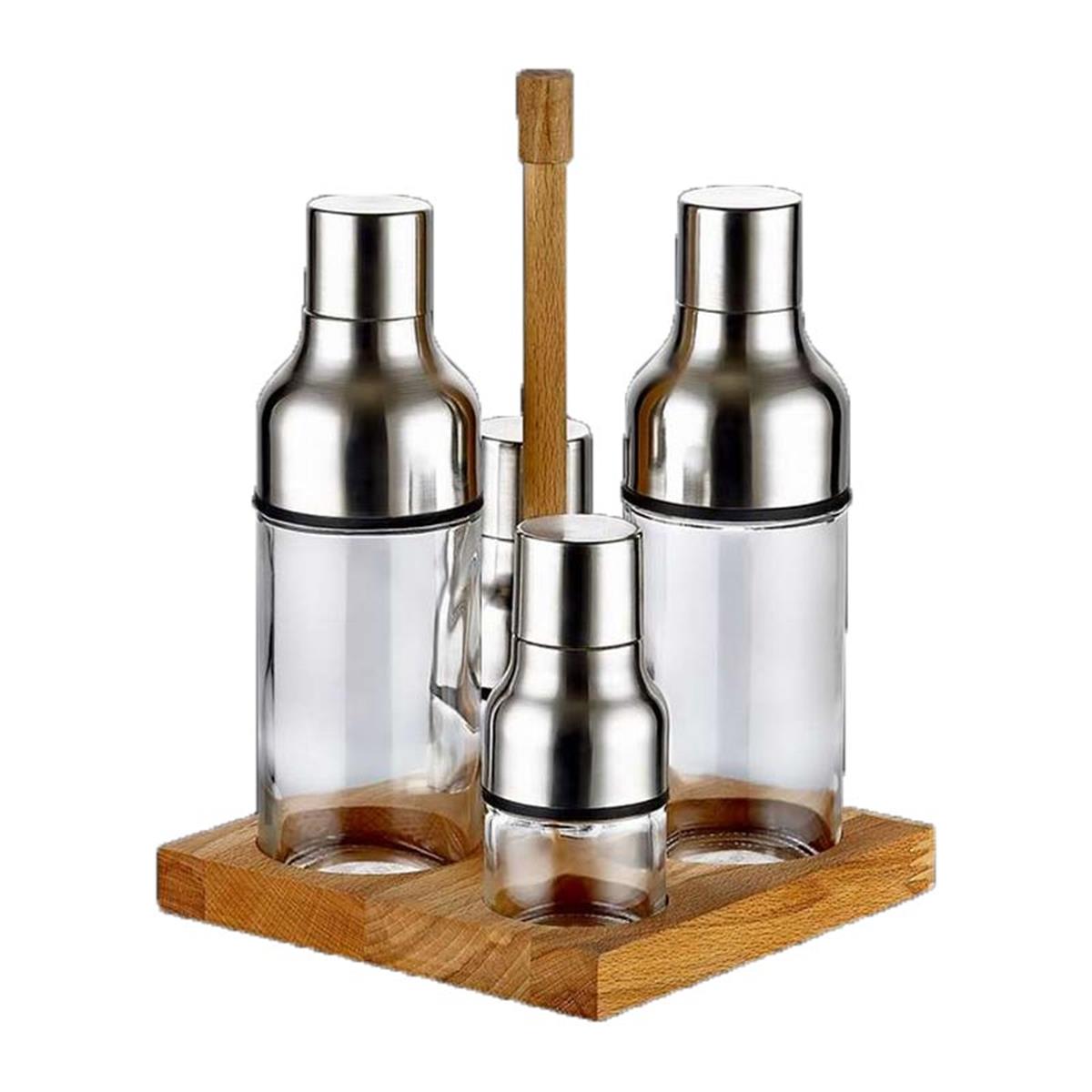 Biradlı Grv-2406 4 Lü Yağlık Takımı 300Cc Ahşap Standlı BiradlıBR.GRV-2406