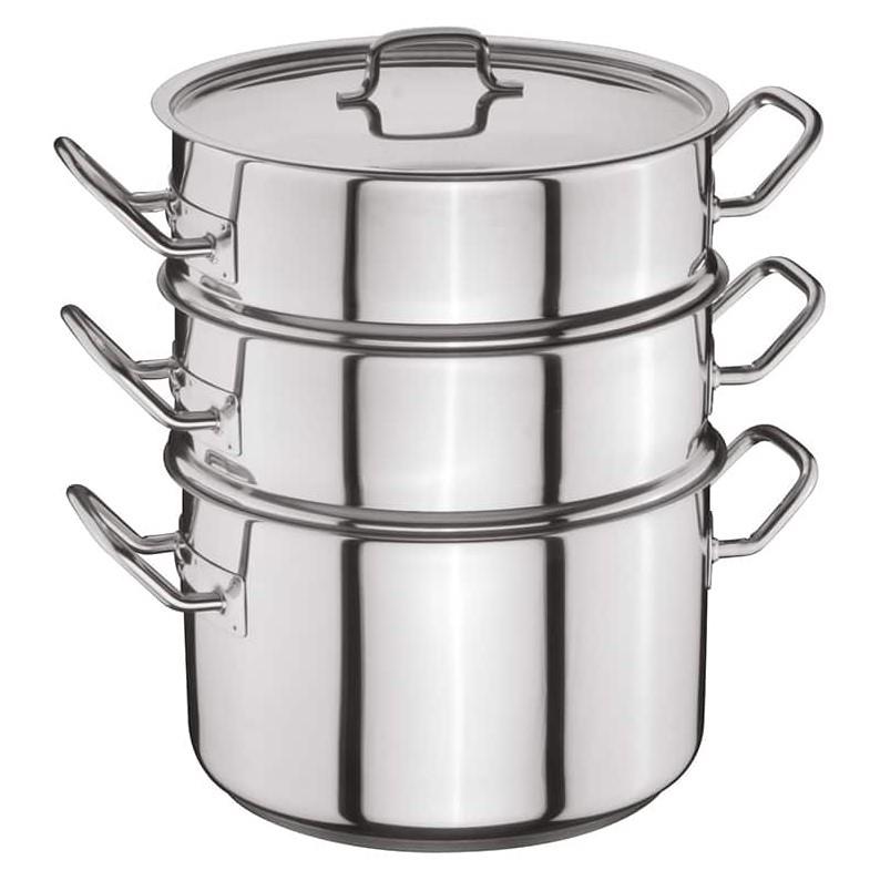 BUHARLI PİŞİRME SETİ ( 1 AD 36*22 TENCERE, 2 AD 36*17 SÜZGEÇ TENCERE)Öztiryakiler 0134.00036.01