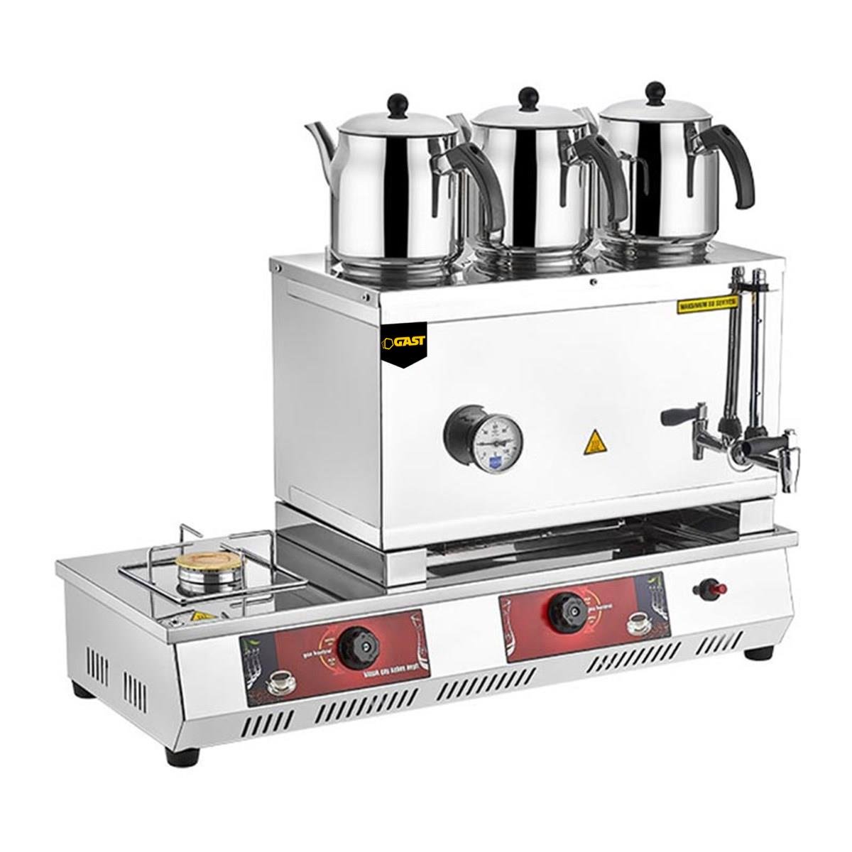 Gast N13 55 Model Üç Demlikli Gazlı CE 33 lt Kahveci Takımlı Çay KazanıGastGAST.N13