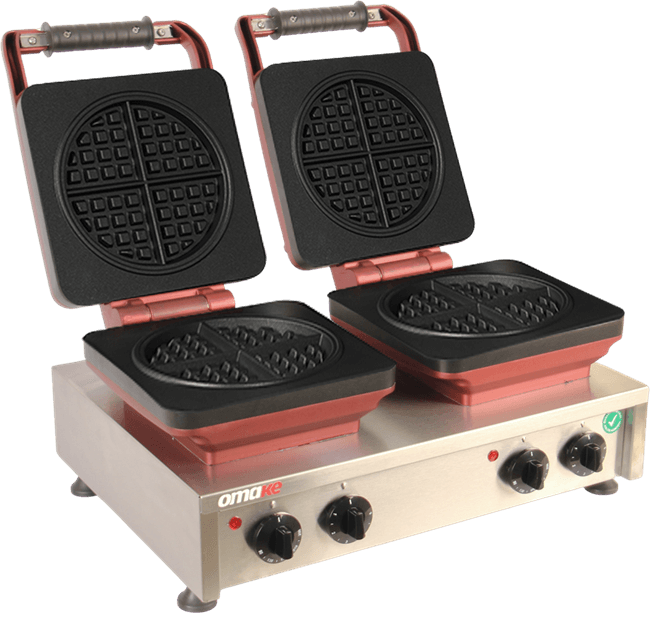 Omake Amerikan Model Zamanlayıcılı Manuel Çiftli Waffle MakinesiOmakeOmk.WFL21.E22.1201.Z50