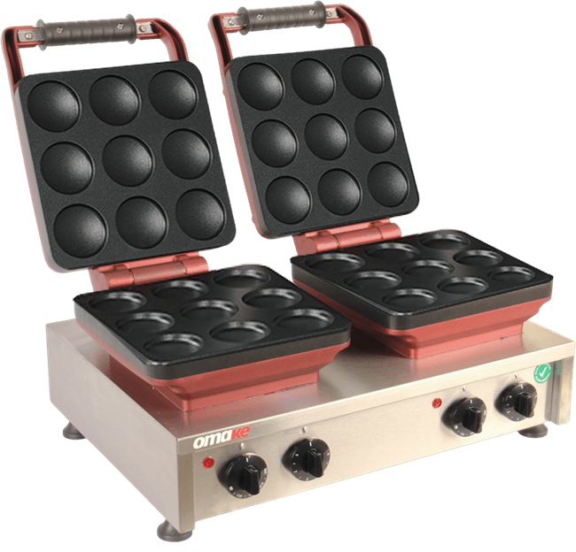 Omake Balls 12 Model Zamanlayıcılı Manuel Çiftli Waffle MakinesiOmakeOmk.WFL21.E22.1501.Z50