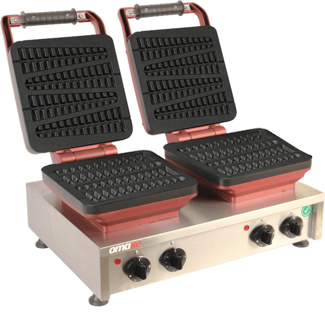 Omake Çubuklu Çam Model Zamanlayıcılı Manuel Çiftli Waffle MakinesiOmakeOmk.WFL21.E22.1101.Z50