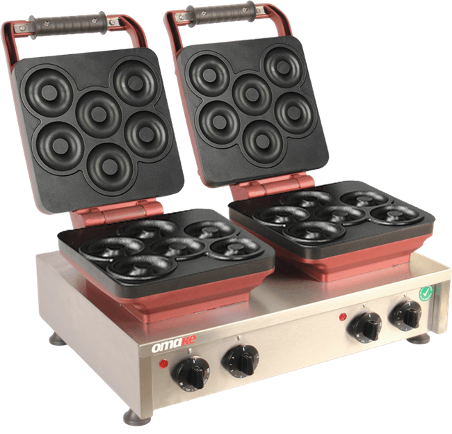 Omake Donut Zamanlayıcılı Manuel Çiftli Waffle MakinesiOmakeOmk.DNT01.E22.0401.Z50