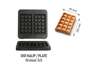 Omake Waffle WFL21.KLP.0101 Kalıp - Brüksel 3x5OmakeOmk.WFL21.KLP.0101.000