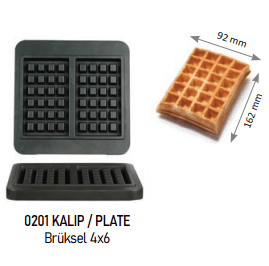 Omake Waffle WFL21.KLP.0201 Kalıp - Brüksel 4x6OmakeOMK.WFL21.KLP.0201