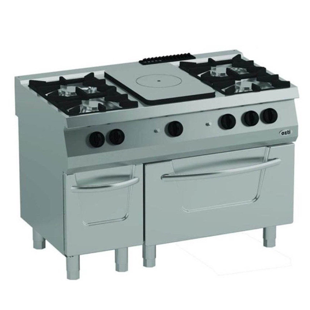 Öztiryakiler 700 Seri Kuzine Büyük Fırınlı Gazlı 6 Açık Ateş 120*70*85 (Ls)-6X7,5 Kw+13 Kw Gazlı Fırın