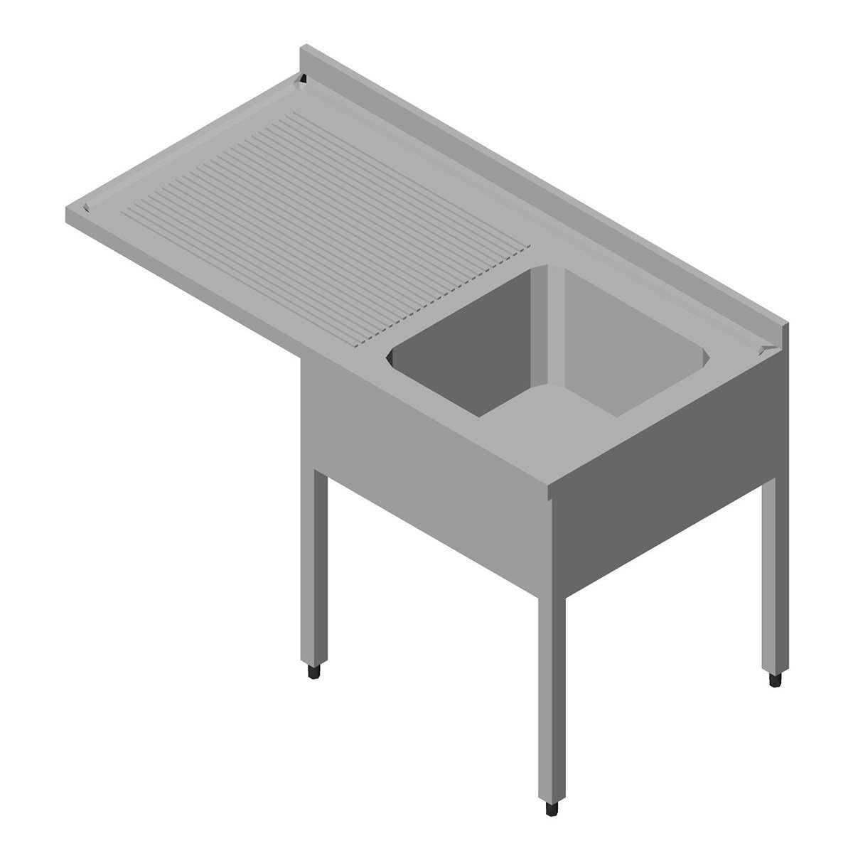 Öztiryakiler Bulasık Makınası Ustu Evyelı Tezgah 1G/1D Sol Demonte 140*60