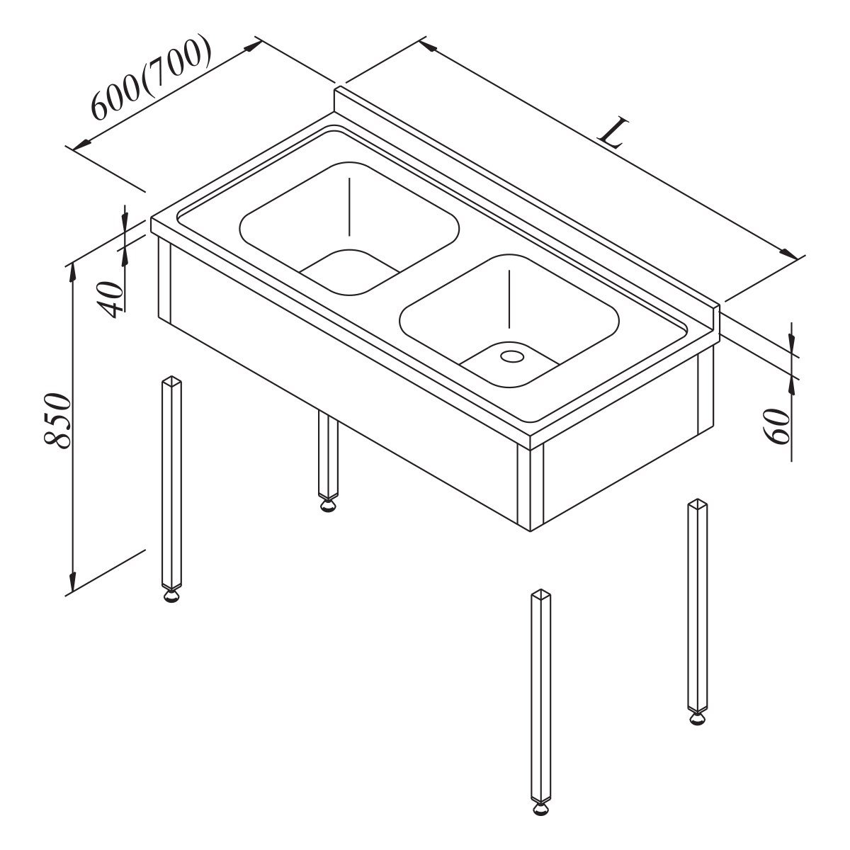 Öztiryakiler Evyeli Tezgah 2G 3 Perdeli  Demonte 120*70