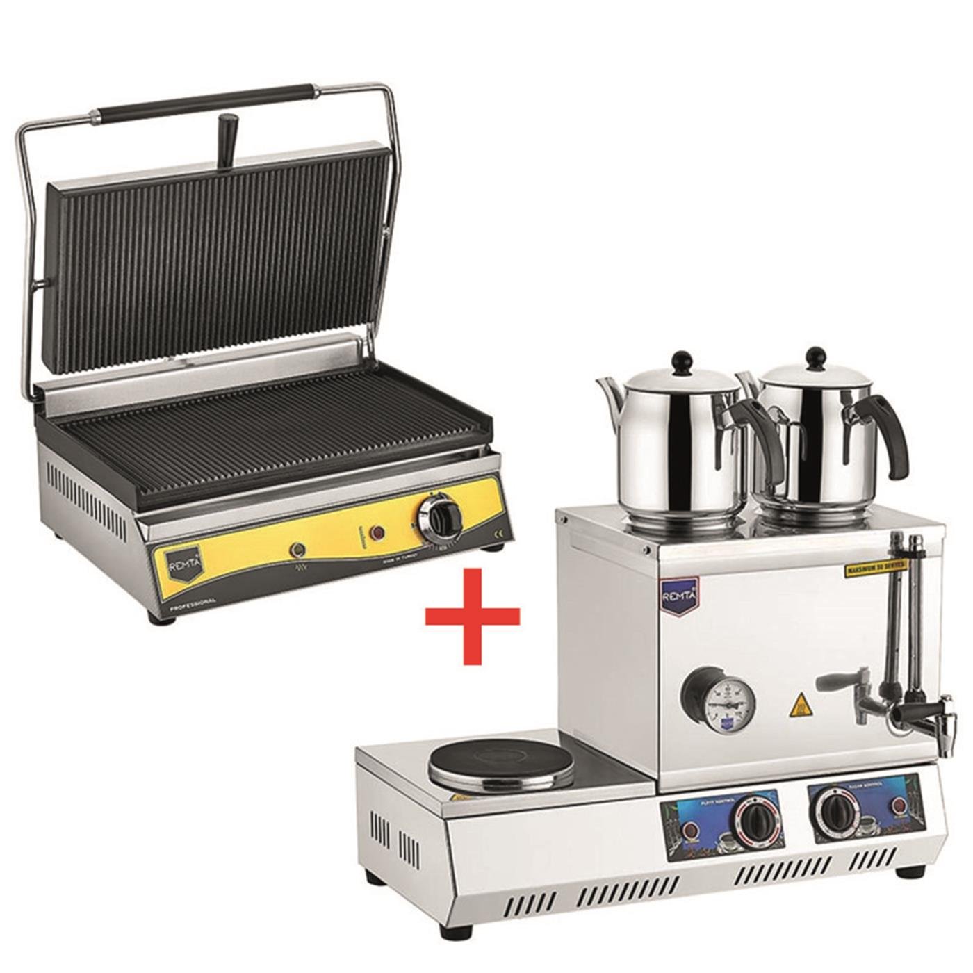 Remta K31 30 Model Çift Demlikli 23 lt Ocaklı Çay Ocağı + Remta R73 Standart 20 Dilim Elektrikli Tost MakinesiRemtaRM.K31+R73