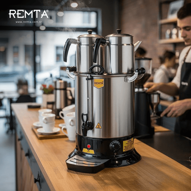 Remta PT14 Platin Model Çift Demlikli 17 lt Çay MakinesiRemtaRM.PT14