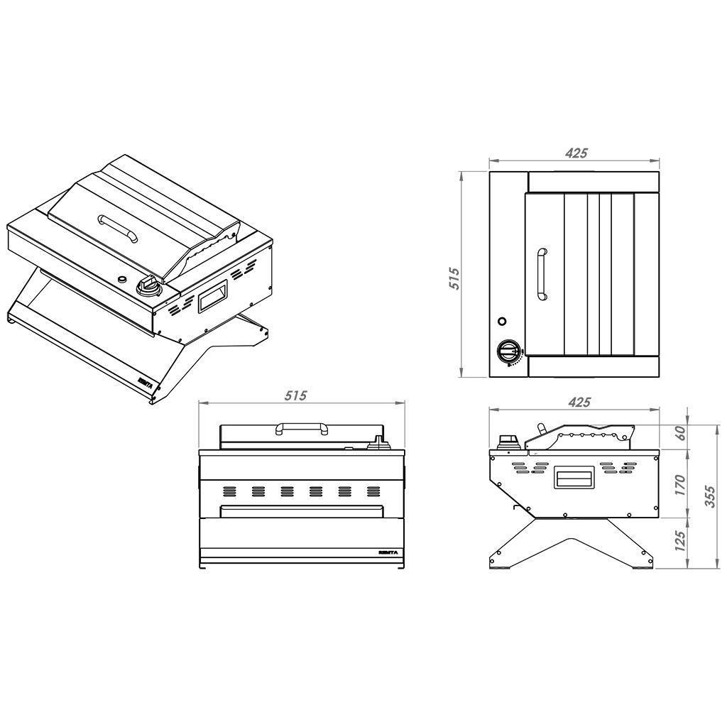 Remta R132 Tüplü Profesyonel Döküm Barbekü 40 x 25 cmRemtaRM.R132