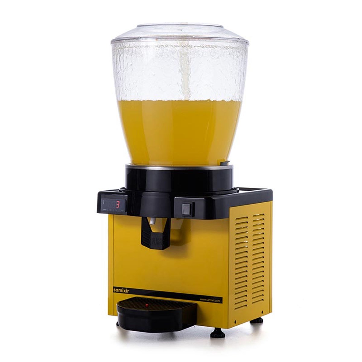 Samixir 22 L Panoramik Fiskiyeli Soğuk İçecek Dispenser Dijital Sarı R134A-50Hz