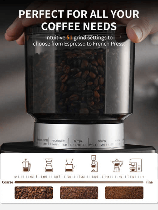 VOSCO KD-G018 Dijital Espresso Kahve Değirmeni Ve ÖğütücüVoscoVSC.KD-CG018