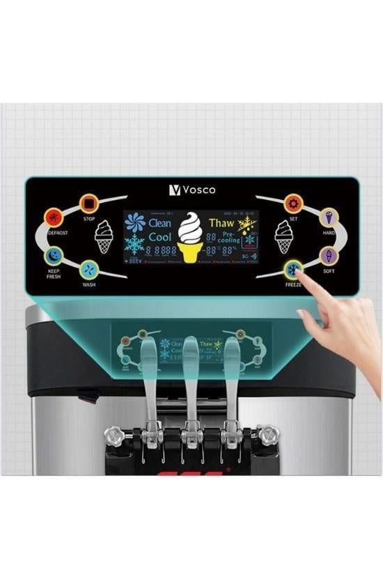 VOSCO VBT-32T Pro Soft Dondurma Makinesi Set Üstü (Üç Kollu)VoscoVSC.VST-32T