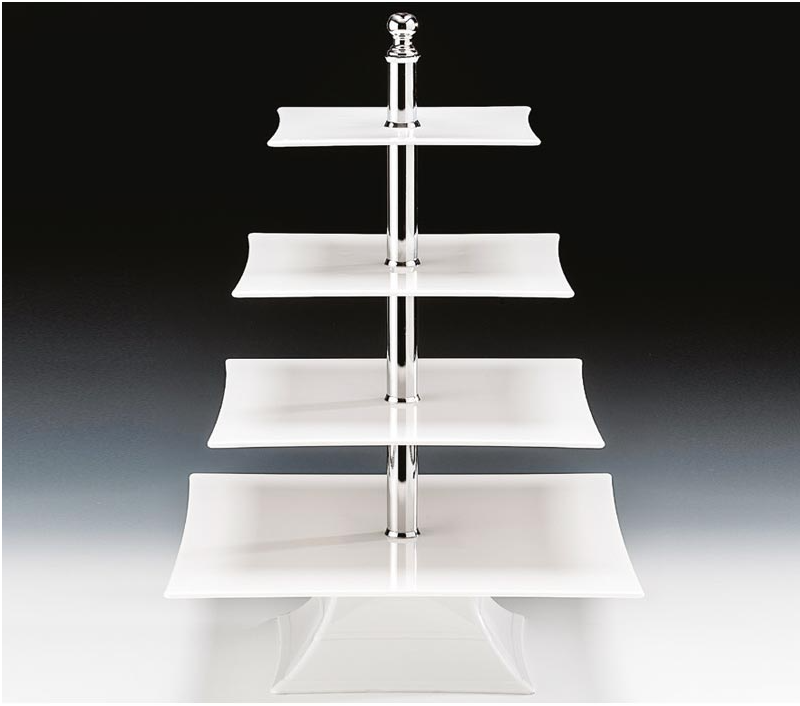 Zicco Zcp 633 Polycarbonat Tepsili 4  Katlı Teşhir Standı(20-25-30-35 Cm ) H:50 CmZiccoAKN.ZCP 633