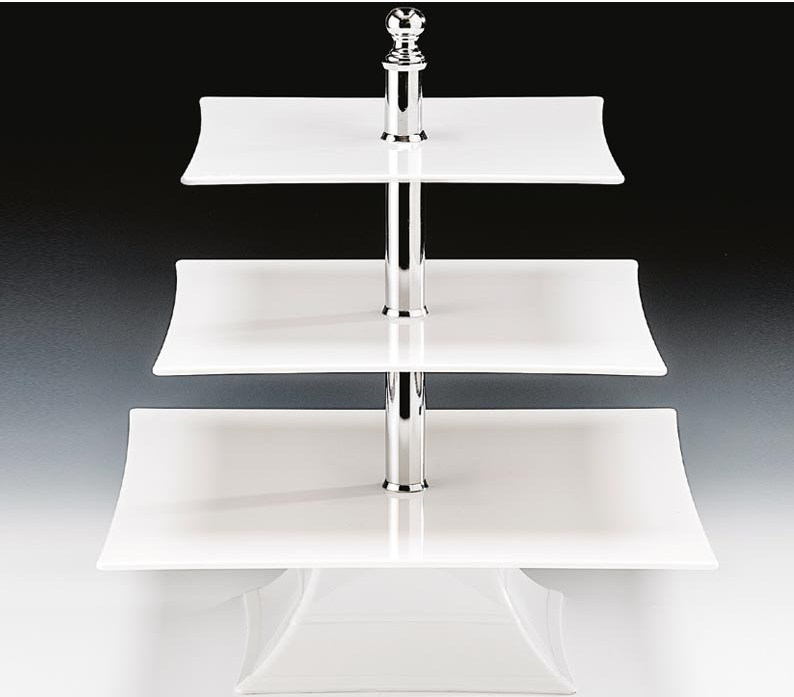 Zicco Zcp 638 Polycarbonat Tepsili 3  Katlı Teşhir Standı(25-30-35 Cm ) H: 44 CmZiccoAKN.ZCP 638