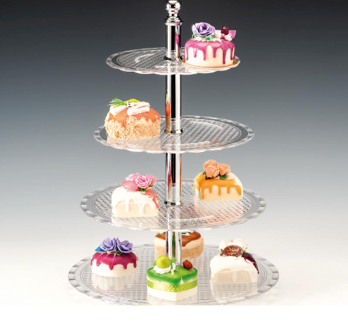 Zicco Zcp 712 4 Katlı Polycarbonat Pasta Standı-Beyaz-Şeffaf R-19-23-27-31 H 42 CmZiccoAKN.ZCP 712