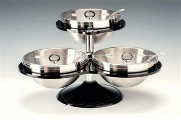 Zicco Zcp 717 3 Lü Çelik Kaseli Kapaklı Teşhir Standı 54X50X H 30 CmZiccoAKN.ZCP 717