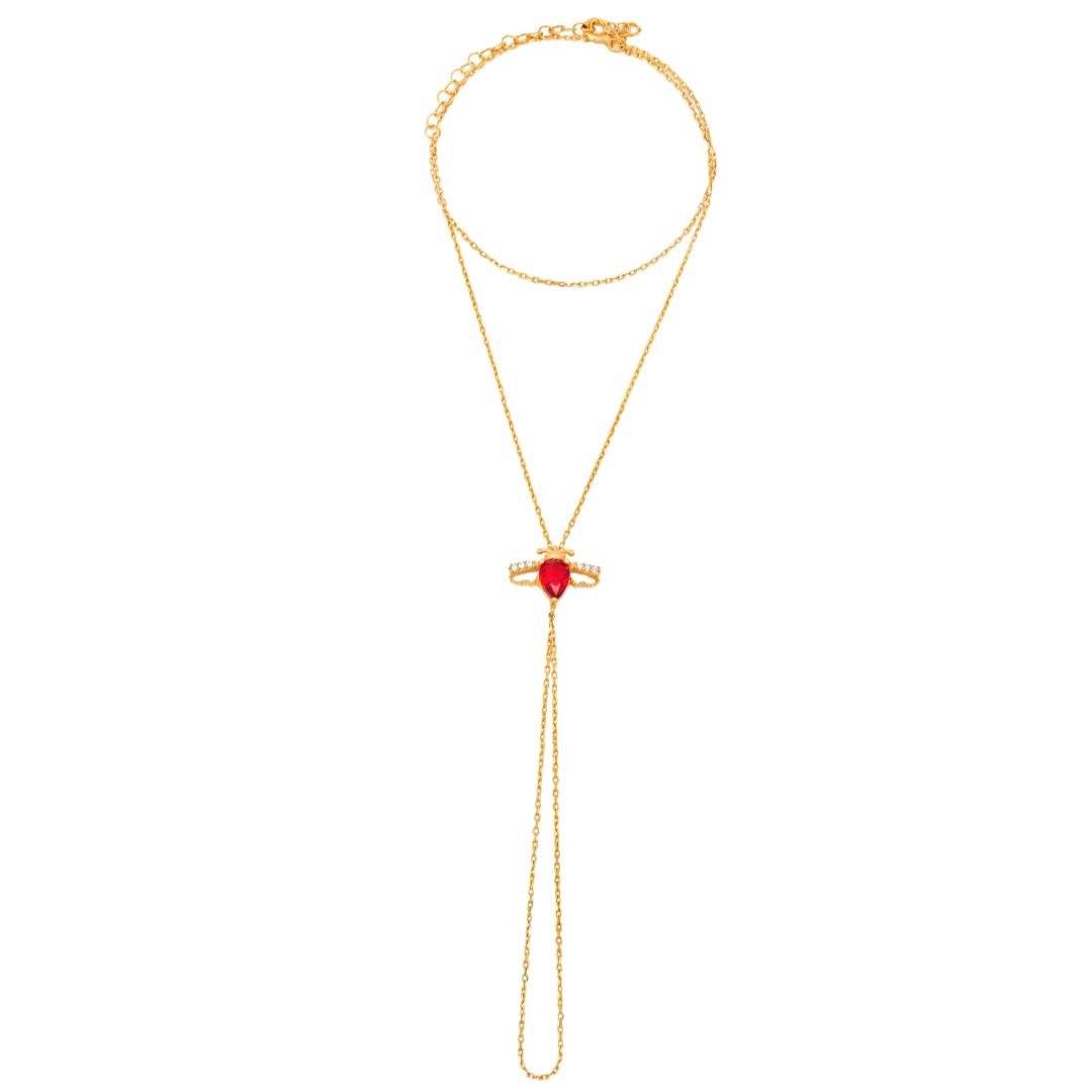  925 Ayar Gümüş Yakut Kırmızısı Arı Tasarım Şahmeran Bileklik