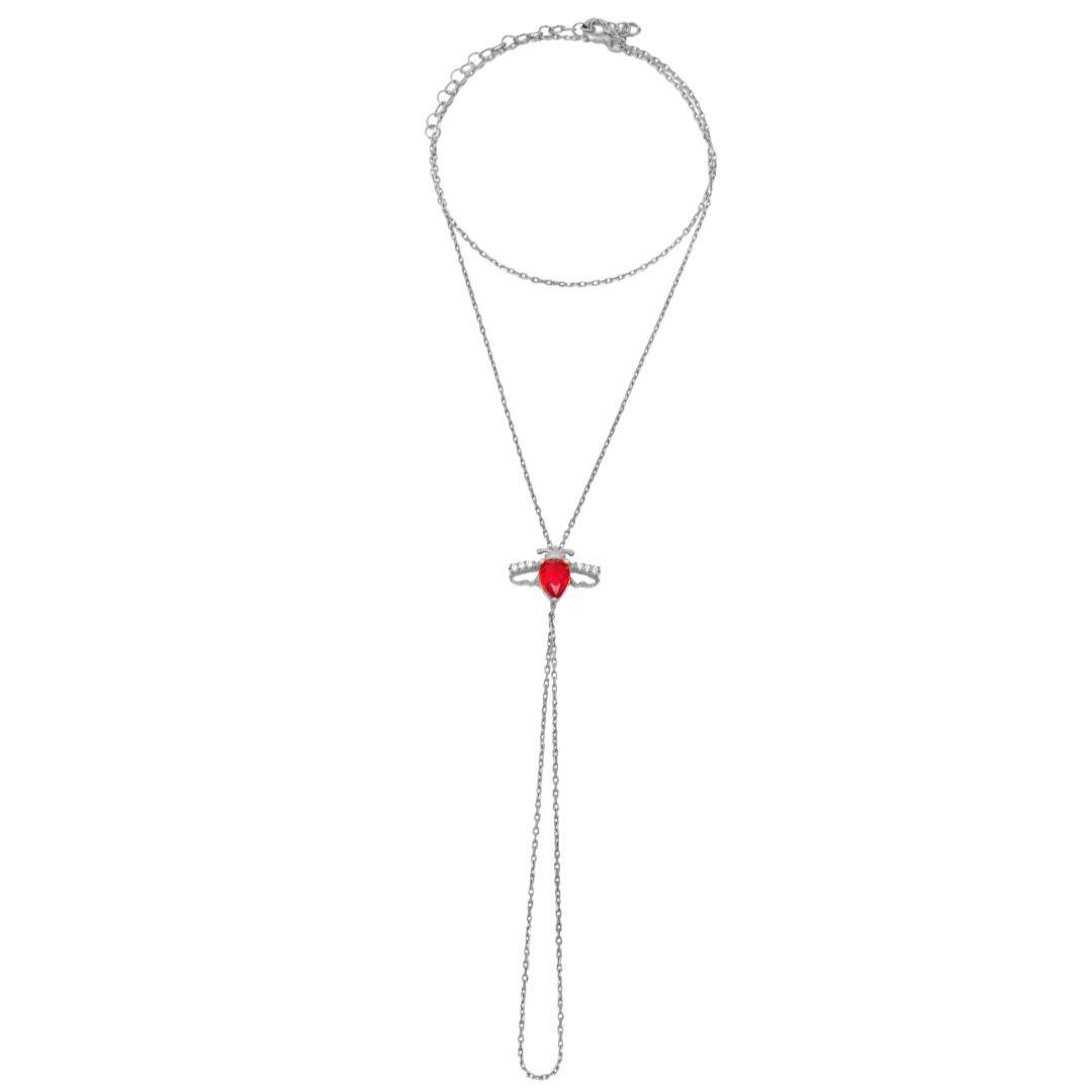  925 Ayar Gümüş Yakut Kırmızısı Arı Tasarım Şahmeran Bileklik