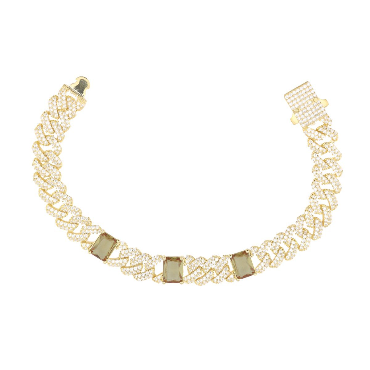  925 Ayar Gümüş Zultanit Taşlı Zincir Bileklik