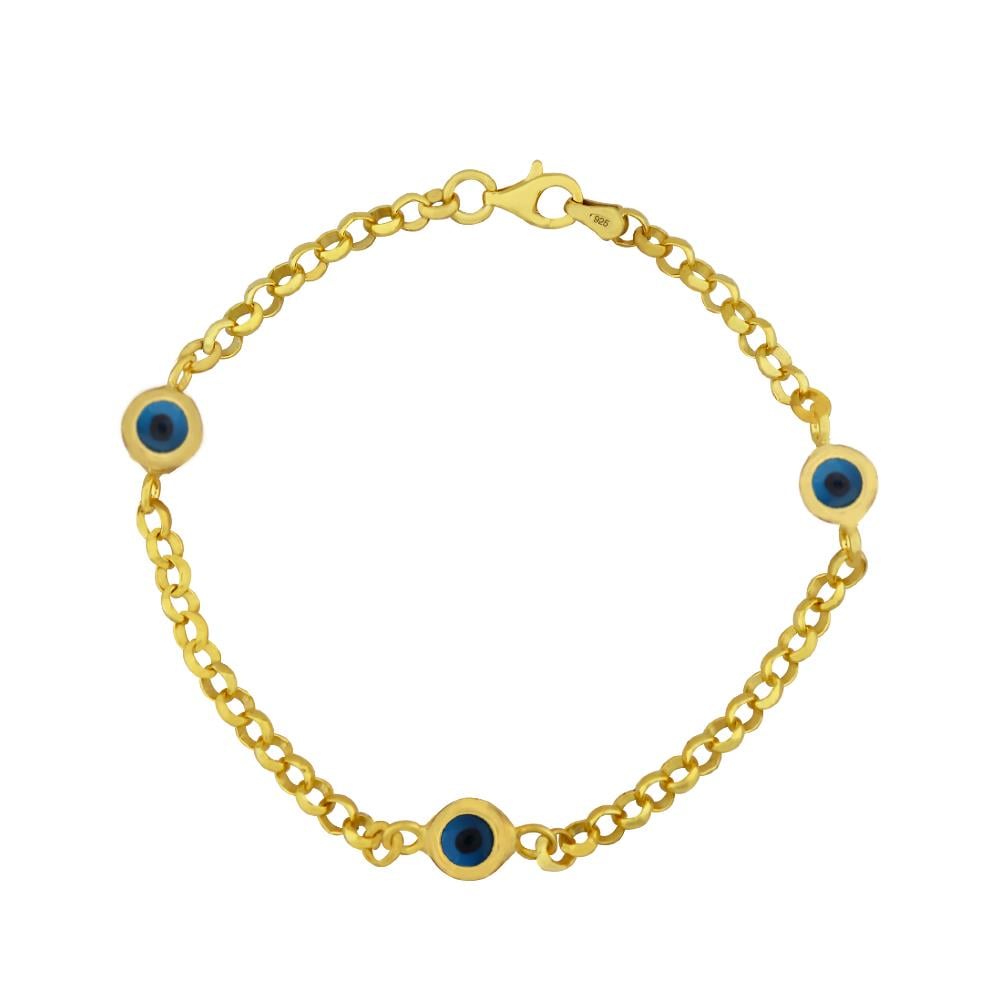 925 Ayar Gümüş 3 Nazar Gözlü Bileklik