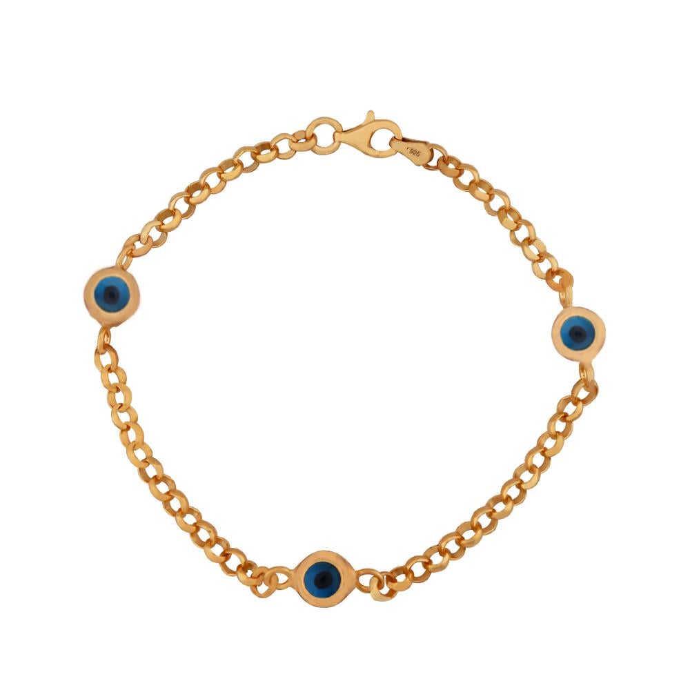 925 Ayar Gümüş 3 Nazar Gözlü Bileklik