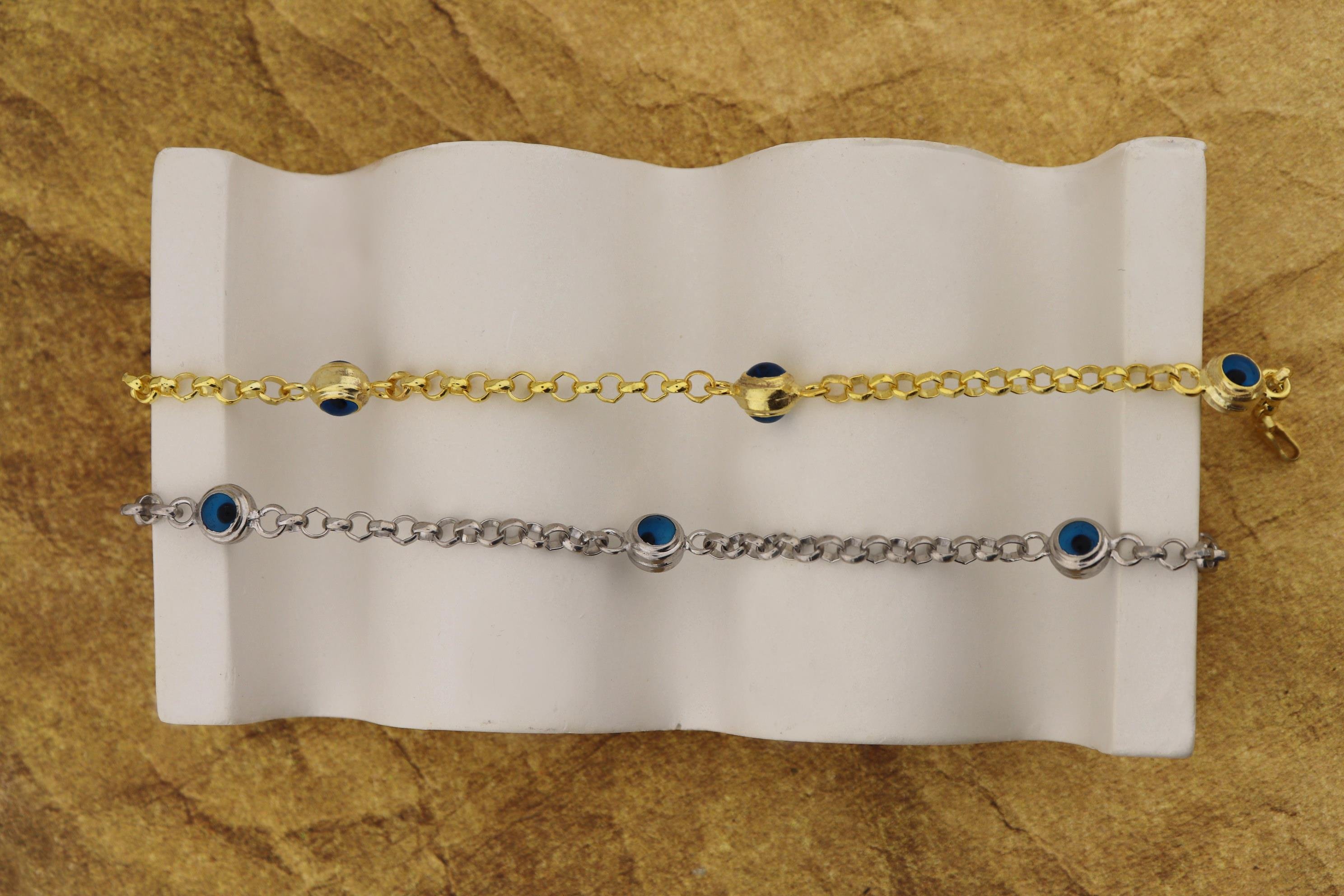 925 Ayar Gümüş 3 Nazar Gözlü Bileklik