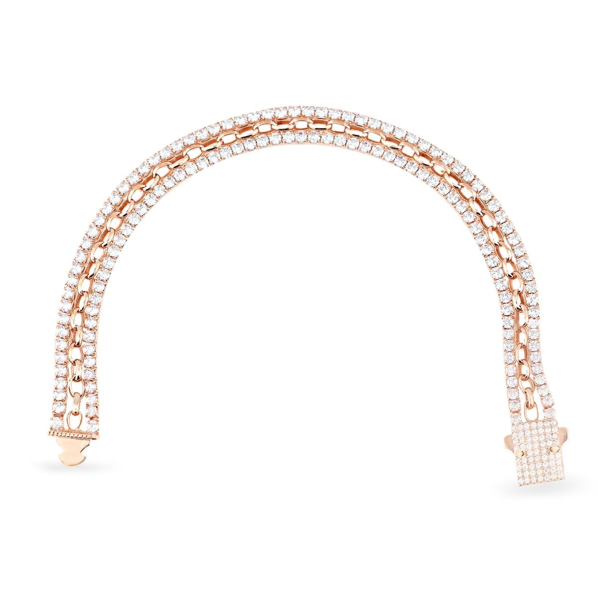 925 Ayar Gümüş 3 Sıra Işık Seli Su Yolu Bileklik