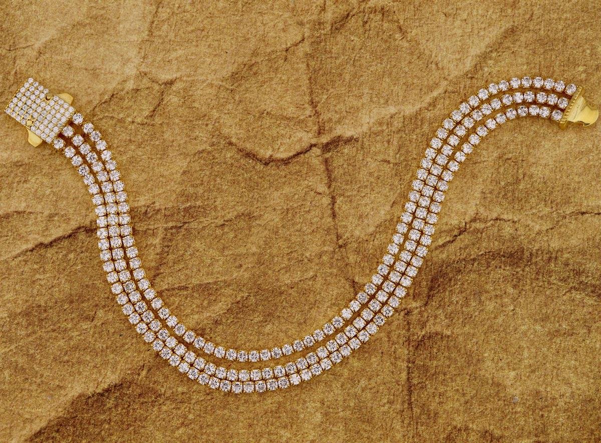 925 Ayar Gümüş 3 Sıra Işık Seli Su Yolu Bileklik