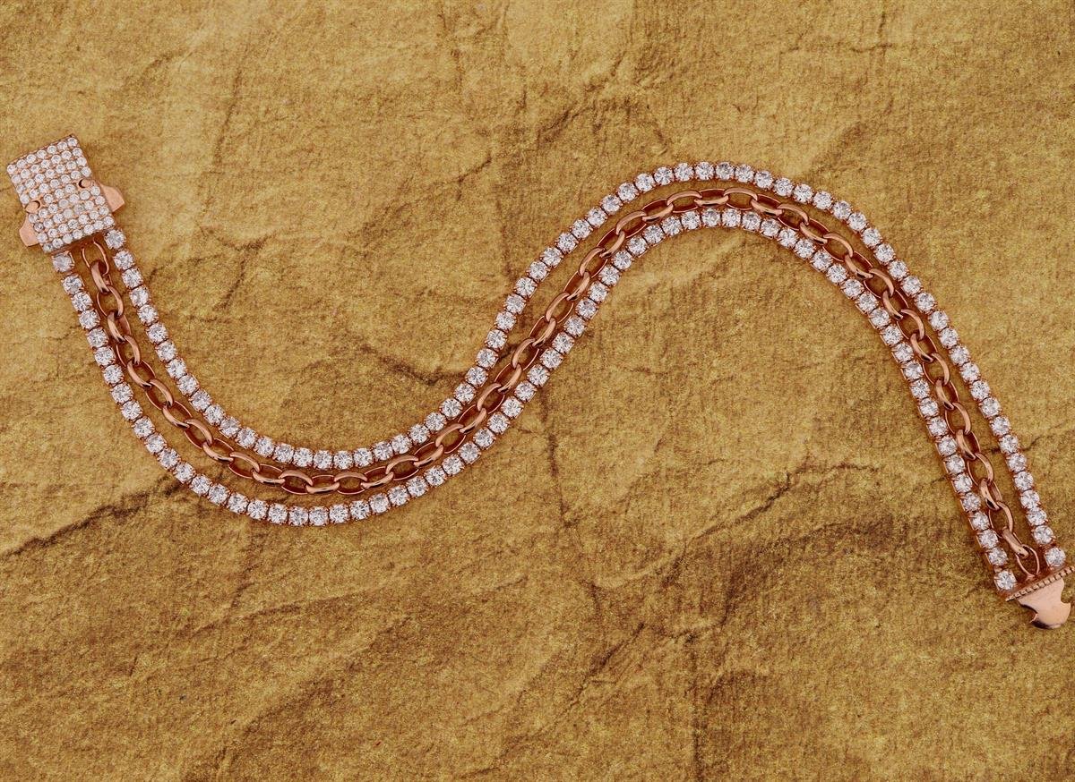 925 Ayar Gümüş 3 Sıra Işık Seli Su Yolu Bileklik