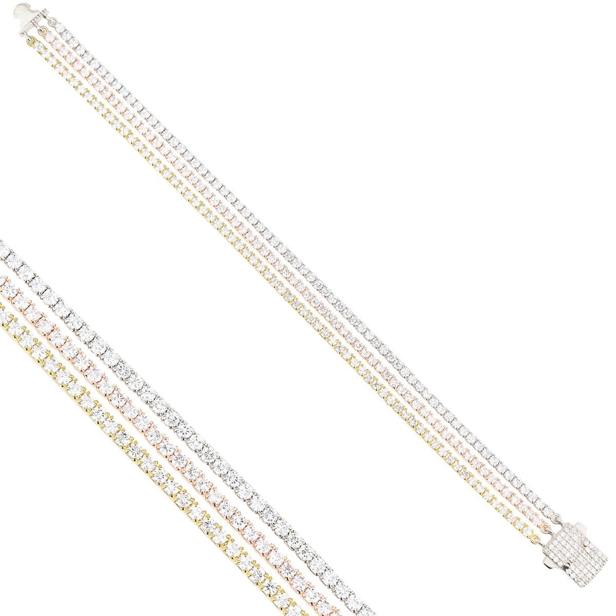 925 Ayar Gümüş 3 Sıra Su Yolu Bileklik