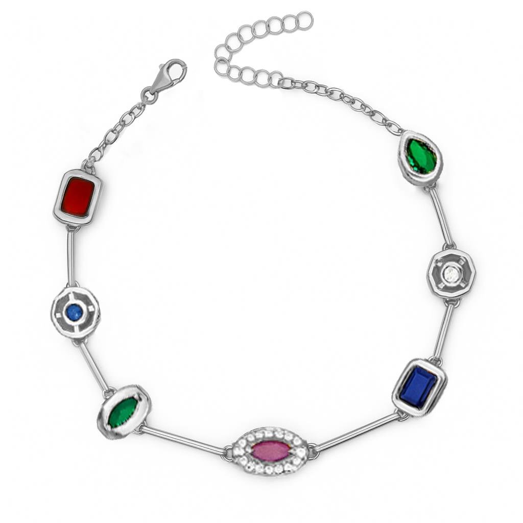 925 Ayar Gümüş 7 Element Aurora Y Model Bileklik