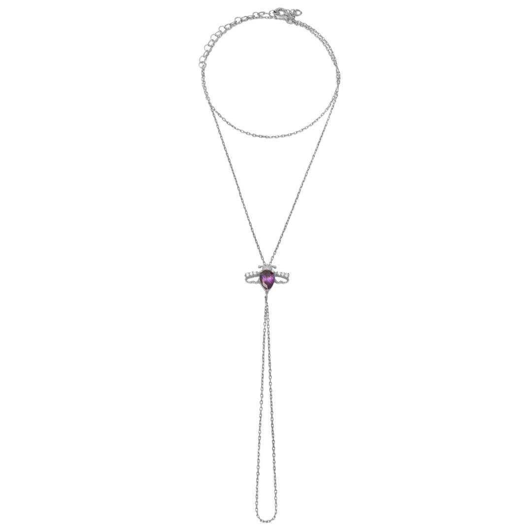 925 Ayar Gümüş Ametist Arı Tasarım Şahmeran Bileklik