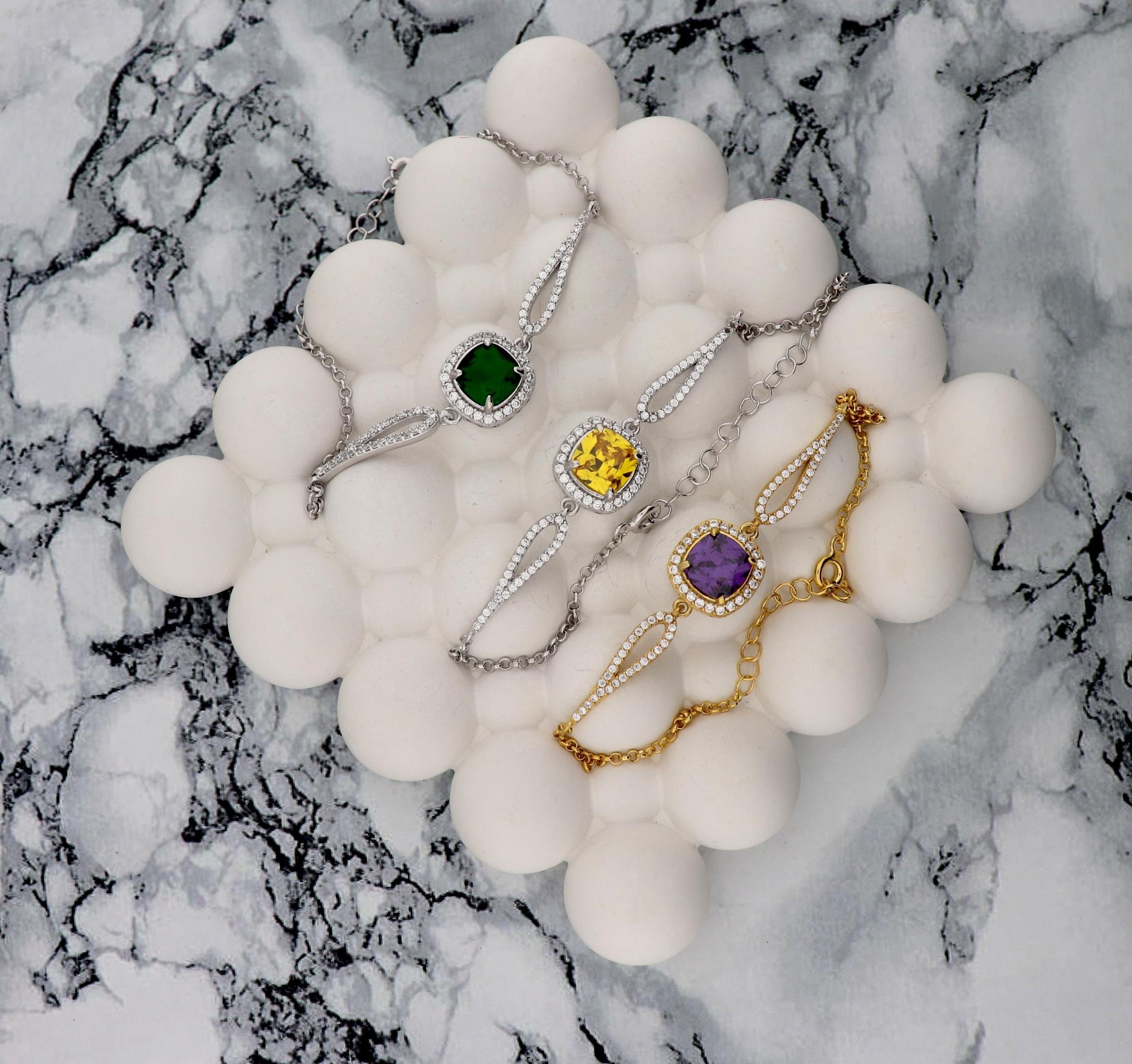 925 Ayar Gümüş Ametist Taşlı Bileklik