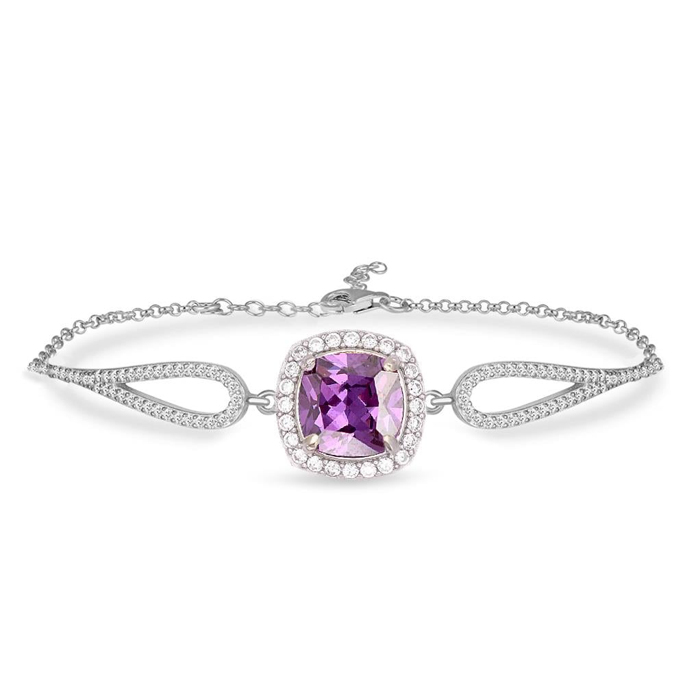 925 Ayar Gümüş Ametist Taşlı Takı Seti