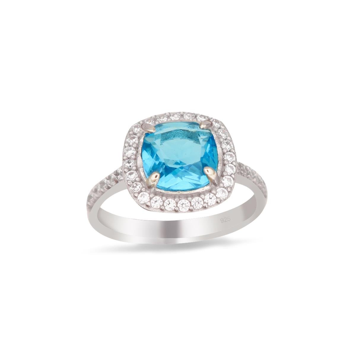 925 Ayar Gümüş Aqua Taşlı Takı Seti