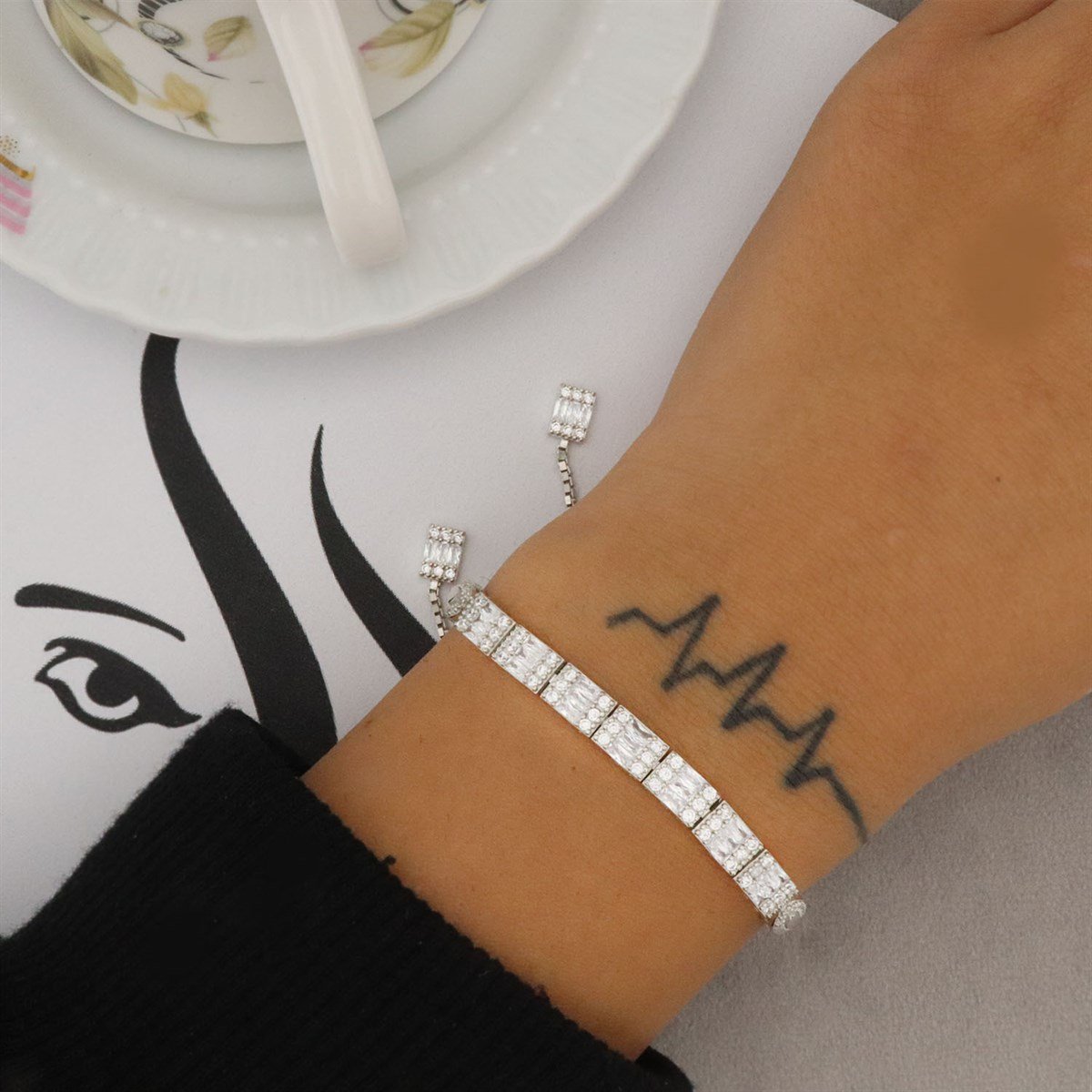 925 Ayar Gümüş Asansörlü Baget Bileklik