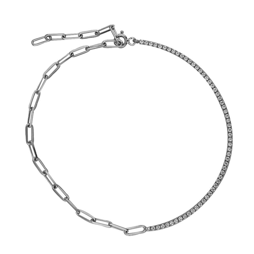 925 Ayar Gümüş Ataç Zincir & 2 mm Su Yolu Detaylı Halhal