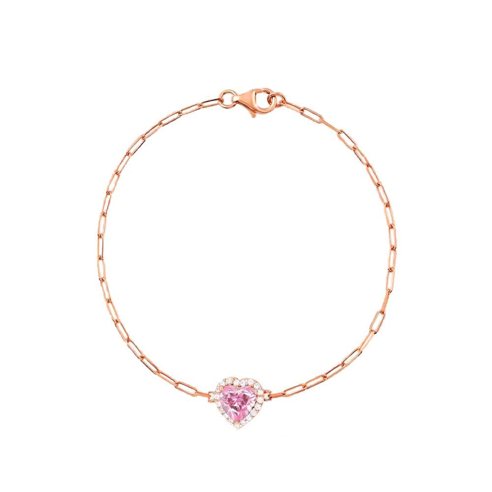 925 Ayar Gümüş Ataç Zincirli Kalp Bileklik