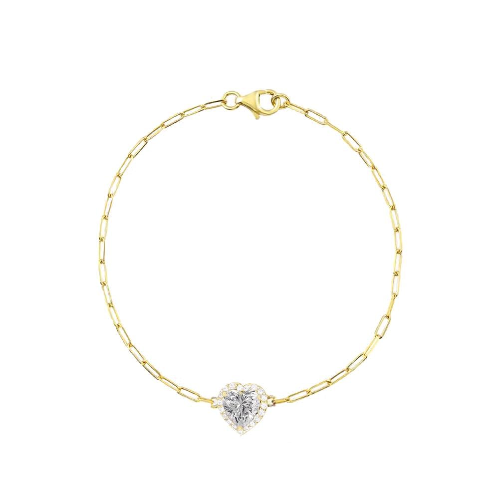 925 Ayar Gümüş Ataç Zincirli Kalp Bileklik