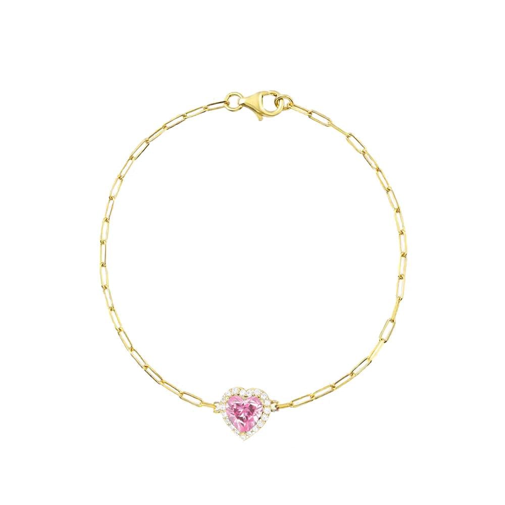 925 Ayar Gümüş Ataç Zincirli Kalp Bileklik