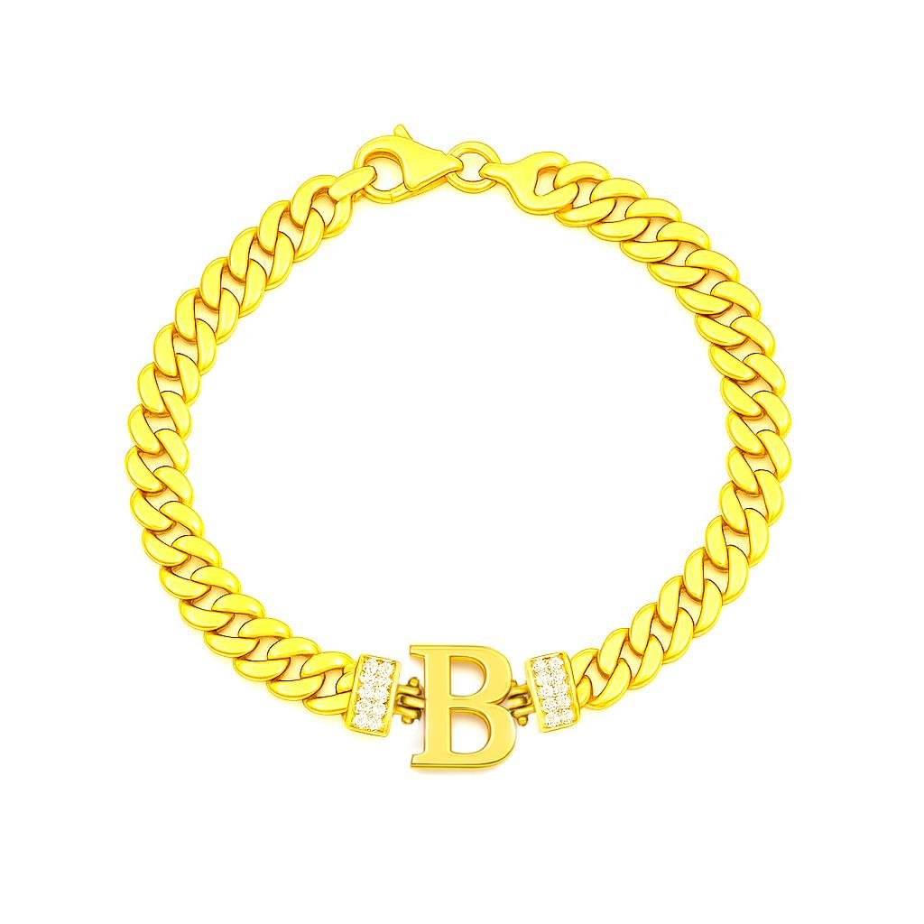 925 Ayar Gümüş B Harfi Bileklik