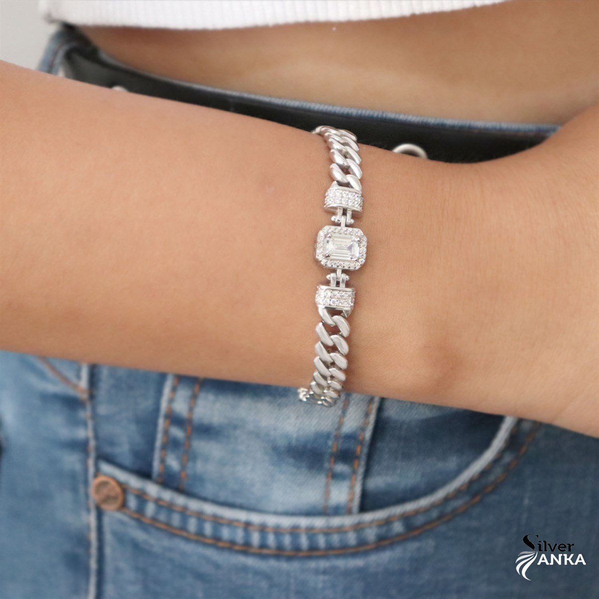 925 Ayar Gümüş Baget Şık Gurmet Bileklik