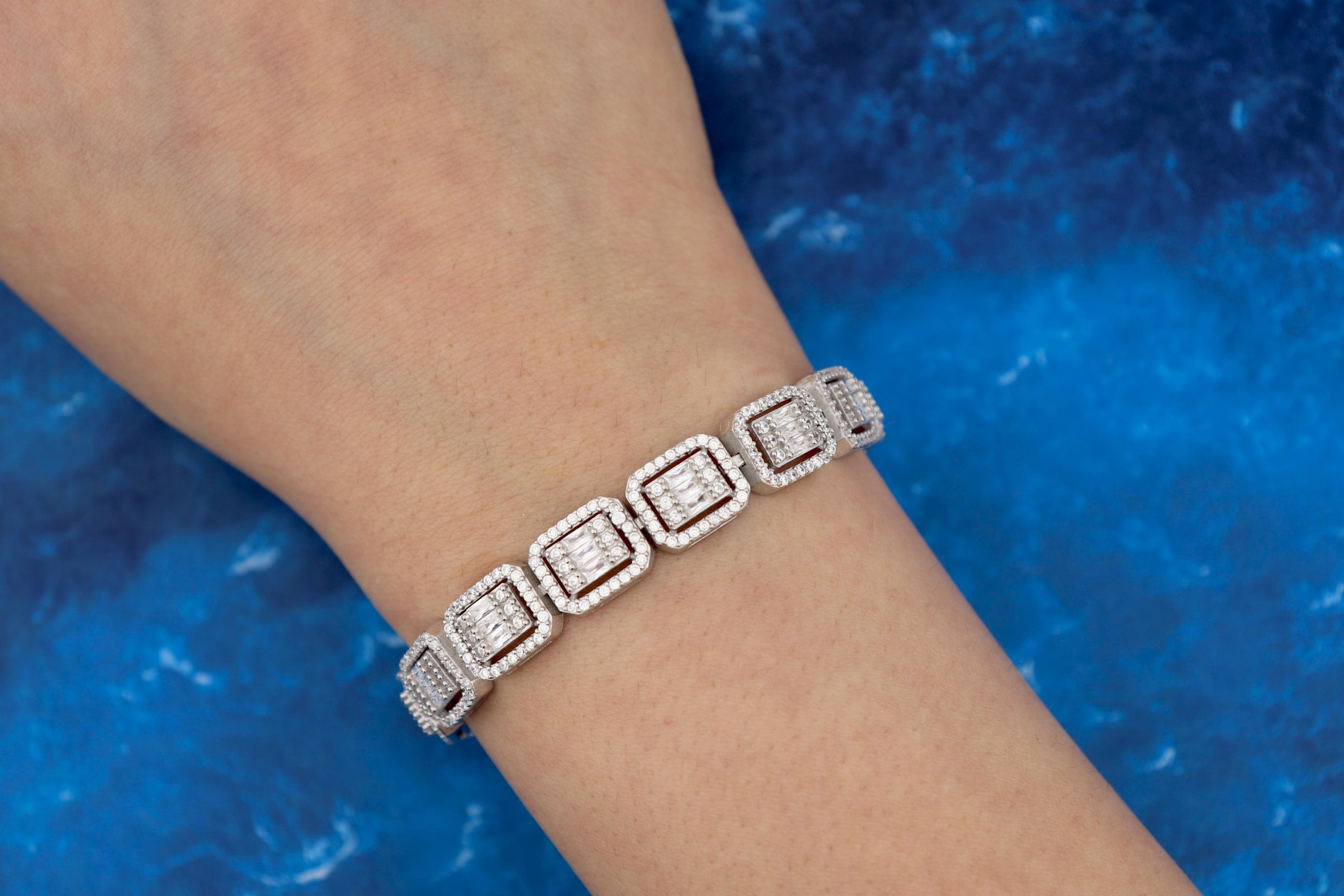 925 Ayar Gümüş Baget Su Yolu Bileklik